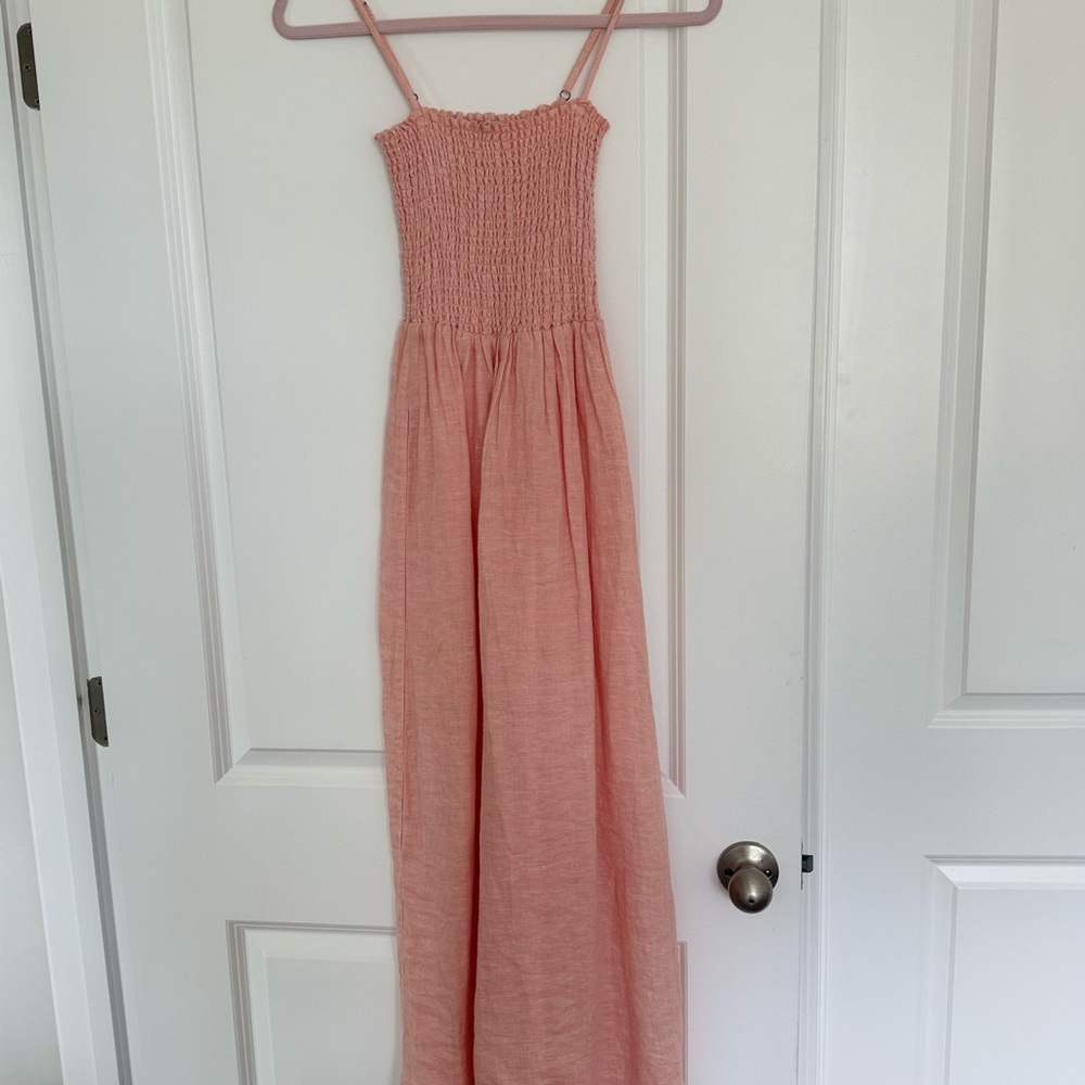 Joie light pink linen Smocked Dress